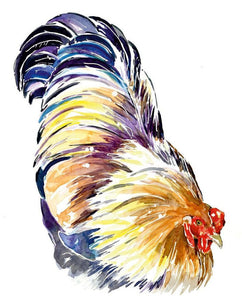 Bottoms up - Watercolour Print.Chicken art, Chicken print, Chicken Wall décor, Chicken Watercolour Print