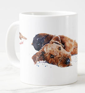 Large Airedale Terrier III Ceramic Mug 15 oz