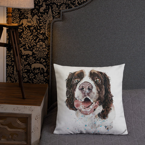 Springer Spaniel Art Premium Pillow - Springer Spaniel Cushion
