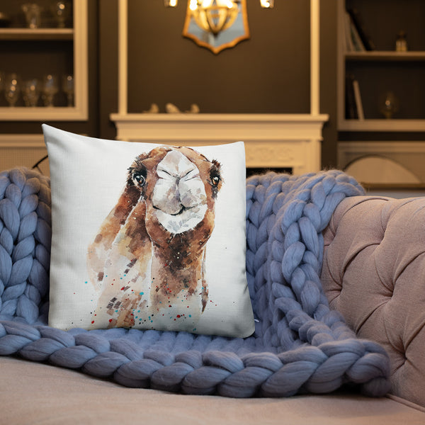 Camel Watercolour Art Premium Pillow - Camel Art Cushion
