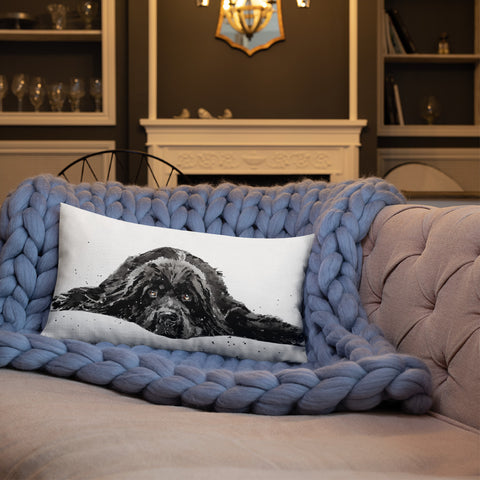 Newfoundland Dog Premium Pillow - Newfoundland Dog Cushion, Newfie Pillow, Newfoundland Dog home decor