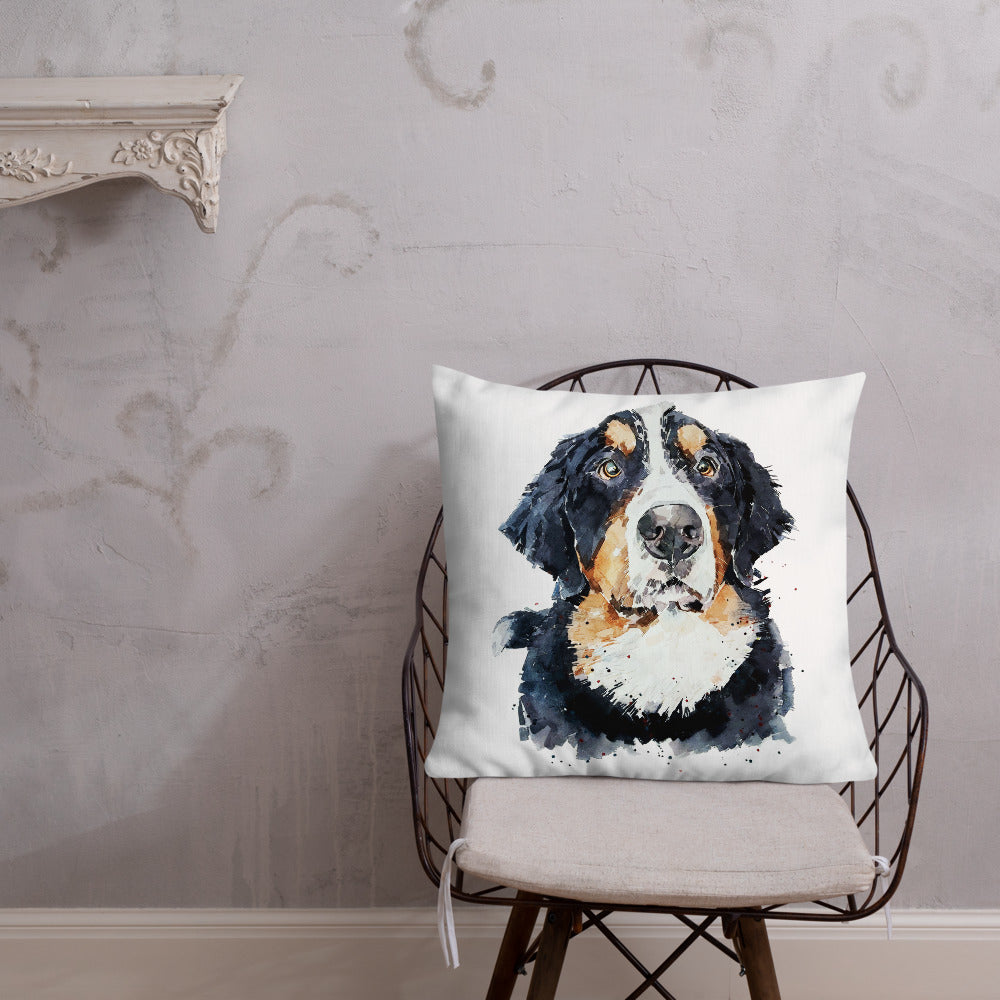 Bernese Mountain Dog Premium Pillow/Bernese Mountain Dog Cushion