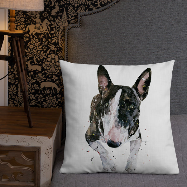 Bull Terrier Premium Pillow - Bull Terrier Art Cushion