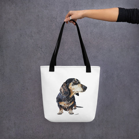 Black and Tan Dachshund Art Tote bag