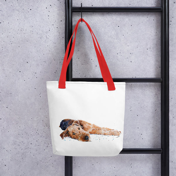 Airedale Terrier Reclined Art Tote bag