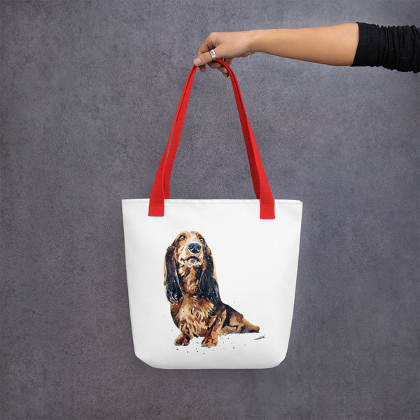 Long haired Dachshund Tote bag