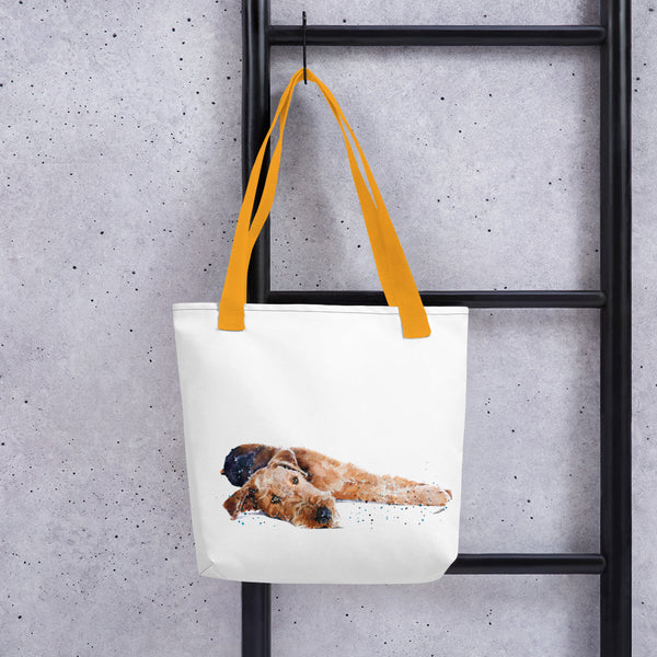 Airedale Terrier Reclined Art Tote bag