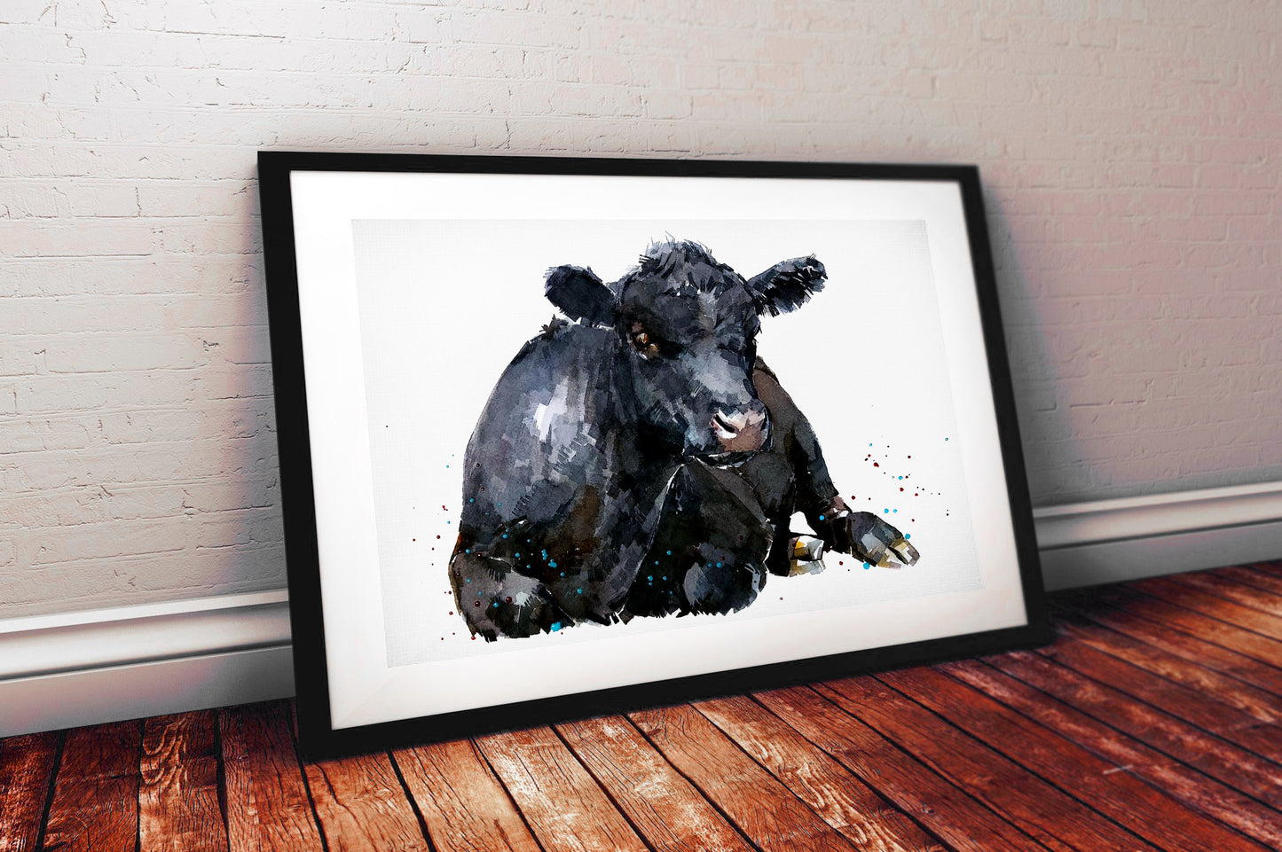 Aberdeen Angus Cow | Original Watercolour | Cow Lover Gift | Edswatercolours