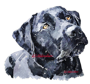 "Black Labrador (Version 1)" - Watercolour Original