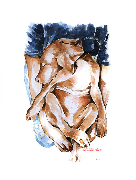 "Vizsla: A Mother's Love" - Watercolour Print