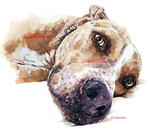 Staffordshire Bull Terrier - Watercolour Print