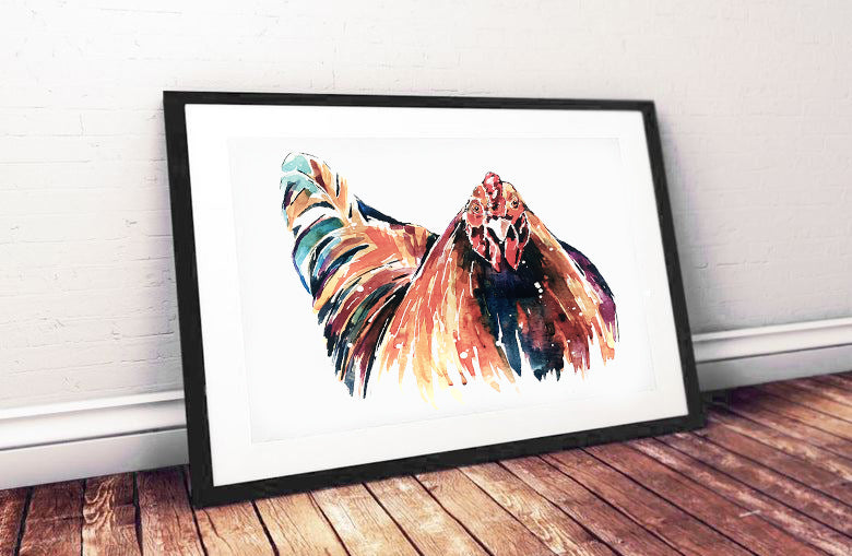 Hen | Chicken Lover Art Print | Edswatercolours