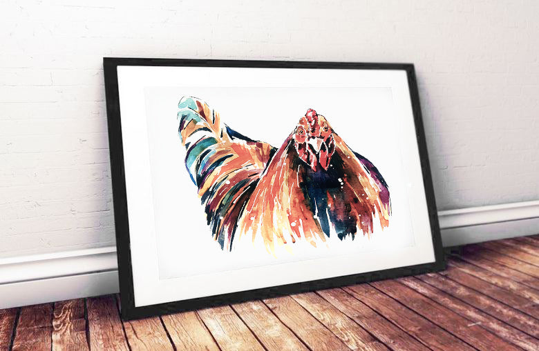 Boss Lady (Hen)- watercolour Print.Chicken art, Chicken print, Chicken Wall décor, Chicken Watercolour Print