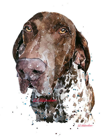 German short-haired Pointer - A gentle Soul " Print Watercolour,German Shorthaired Pointer,GSP print, GSP Art