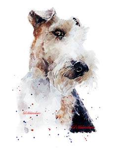 Wire hair Fox Terrier " Print Watercolour. Wirehaired Fox Terrier watercolor,Wire hair Fox Terrier wall art,Fox Terrier home decor