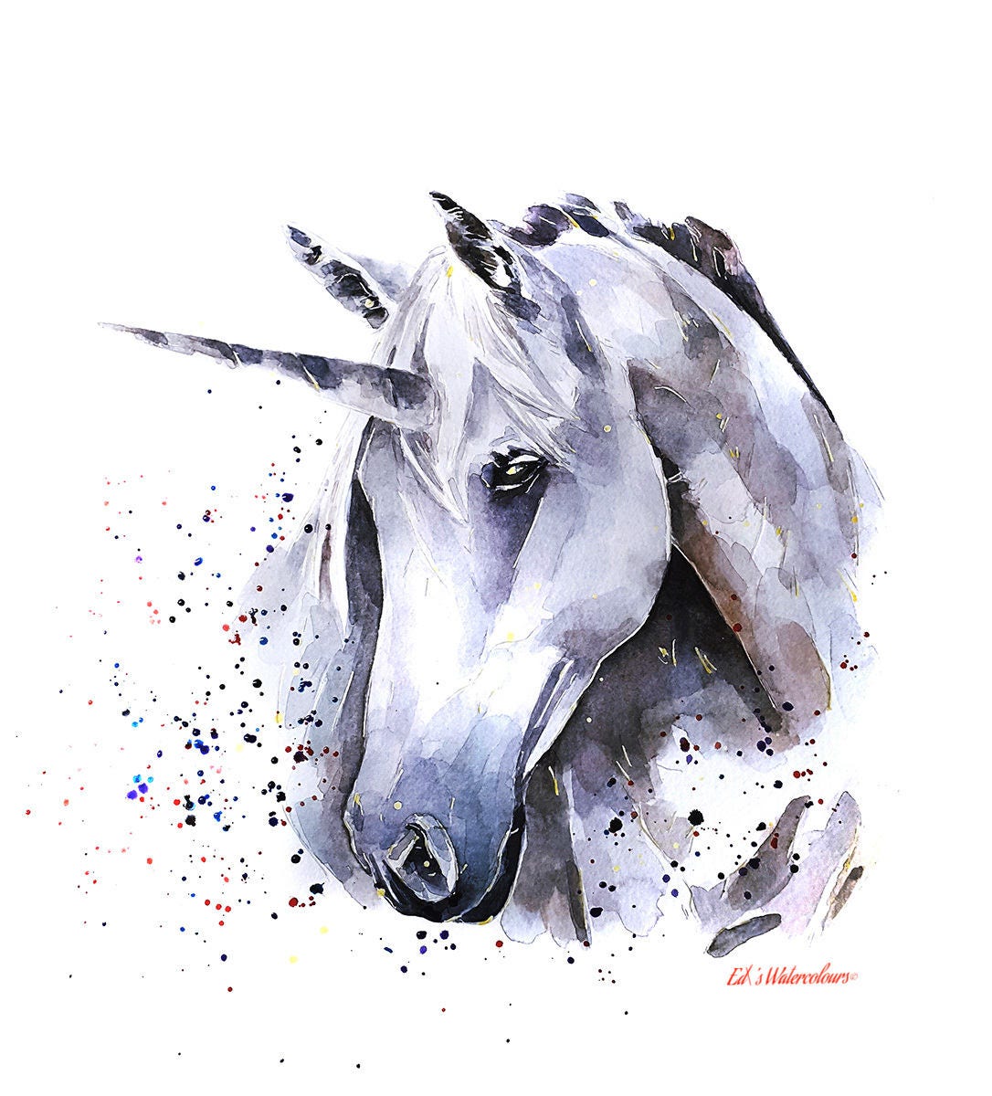 Unicorn " Print Watercolour