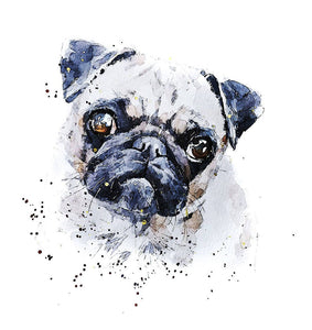 Pug love" Print Watercolour.Pug art,Pug watercolour art, Pug watercolour print, Pug wall art,Pug wall hanging