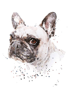 French bulldog - "The Watcher" Print Watercolour, frenchie watercolour, frenchie art print, frenchie wall hanging,French bulldog art