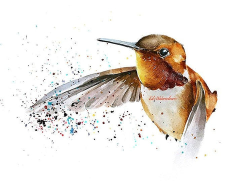 Hummingbird in Flight " Print Watercolour. Hummingbird art, Hummingbird watercolour, Hummingbird wall art, Hummingbird Art Print