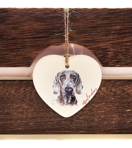Weimaraner A gentle soul ceramic heart -  Christmas ornament, Weimaraner decoration,Weimaraner ornament