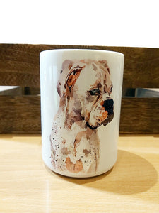 Large White Boxer Ceramic Mug 15 oz-  Boxer Coffee Mug, Boxer mug gift ,Boxer Mug