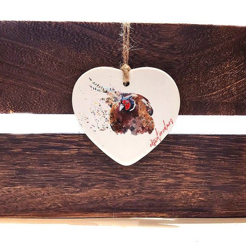 Pheasant Ceramic Heart - Pheasant Ceramic Ceramic decoration, Pheasant Ceramic ornament,Pheasant Ceramic heart