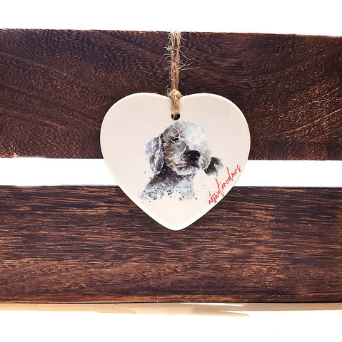 Bedlington Terrier Ceramic heart - Bedlington Terrier decoration, Bedlington Terrier ornament,Bedlington Terrier ceramic heart