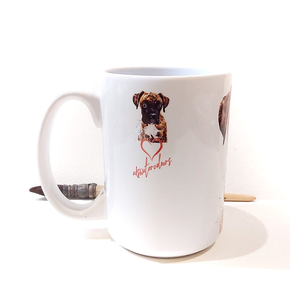 Brindle German Boxer Dog Large  Ceramic Mug 15 oz- Brindle Boxer Dog Coffee Mug, Brindle Boxer Dog mug gift ,Brindle Boxer Dog Mug