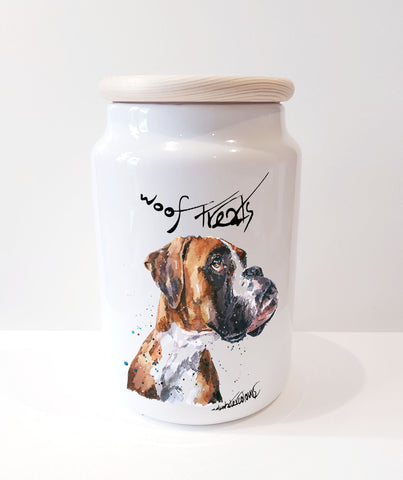 German Boxer Ceramic Treats Jar.German Boxer  Canister,boxer dog jar.German Boxer goodies jar,German Boxer snack jar,dog treats