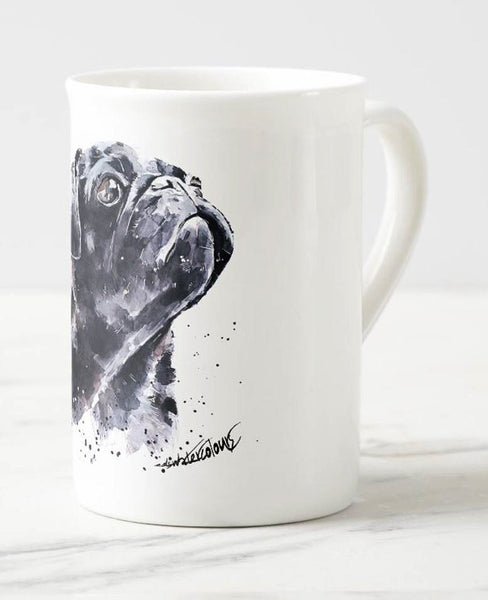 Pug Windsor fine bone china Mug 10 oz- Pug Coffee Mug, Pug gift mug ,Pug Mug,fine bone china Mug,Pug Windsor fine bone china Mug