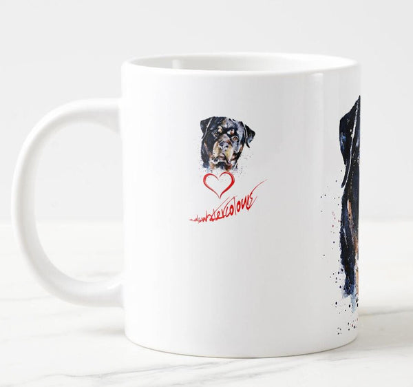 Large Rottweiler 2 Ceramic Mug 15 oz- Rottweiler  Coffee Mug, Rottweiler  mug gift ,RottweilerMug,Rottweiler Tea cup