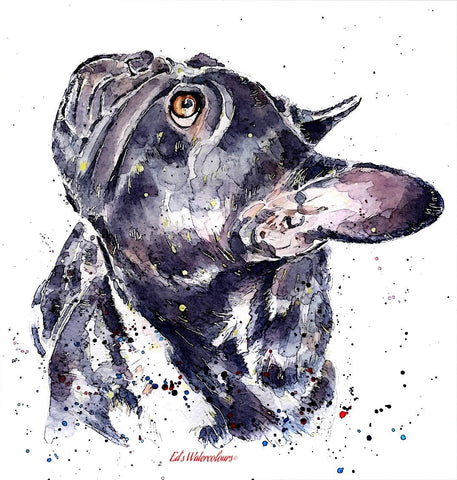 What's cooking 2" Print Watercolour,frenchie watercolour, frenchie art print, frenchie wall hanging,French bulldog art,Frenchie wall art