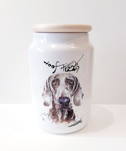 Weimaraner Ceramic Treats Jar.Weimaraner Canister,Weimaraner jar.Weimaraner treats container,Weimaraner goodies jar,Weimaraner snack jar