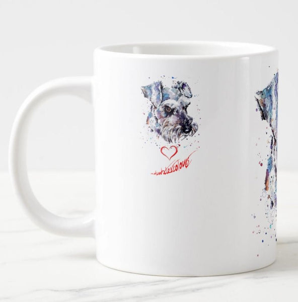 Large Schnauzer Ceramic Mug 15 oz-  Schnauzer Coffee Mug, Schnauzer mug gift ,Schnauzer Mug