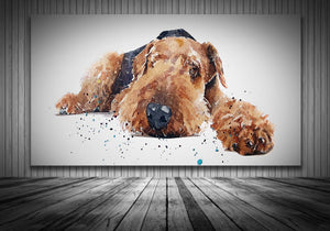 Airedale Terrier " Watercolour Canvas Print.Airedale  Canvas, Airedale Canvas art,Airedale Canvas wall hanging,Airedale Canvas wall decor