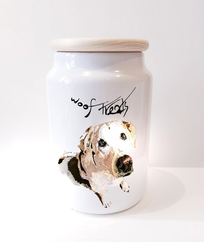 Yellow Labrador Ceramic Treats Jar. Labrador canister,Labrador dog treats jar, Labrador Treats container,labrador snacks jar