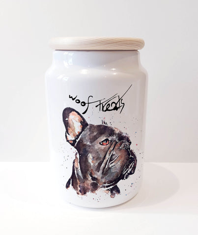 French Bulldog Ceramic Treats Jar.French Bulldog Canister,French Bulldog jar,French Bulldog, French Bulldog Doggie treats container,Frenchie
