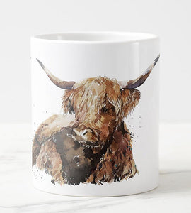 Large Highland Cow II Ceramic Mug 15 oz-  Highland Cow Coffee Mug, Highland Cow mug gift ,Highland mug, Highland Cow Mug,Highland Cow