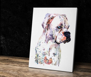 White German Boxer Dog"Canvas Print Watercolour. German Boxer Dog wall canvas, Boxer canvas wall print,Boxer home decor, Boxer dog on canvas
