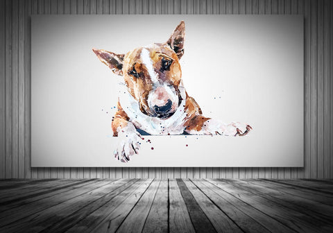 English Bull Terrier"Canvas Print Watercolour. Bull Terrier wall canvas, Bull Terrier canvas wall art  Decor print,Bull Terrier home decor