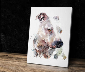 Staffordshire Bull Terrier "Canvas Print Watercolour.Staffie wall canvas,Staffie canvas wall art Decor print,Staffie home decor