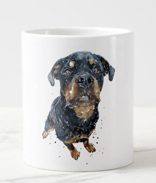 Large Rottweiler 3 Ceramic Mug 15 oz- Rottweiler  Coffee Mug, Rottweiler  mug gift ,RottweilerMug,Rottweiler Tea cup