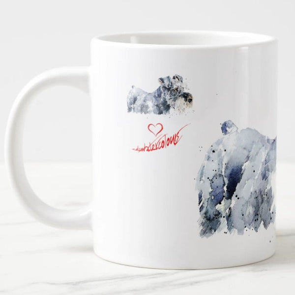 Large Schnauzer "Lost in Thought" Ceramic Mug 15 oz-  Schnauzer Coffee Mug, Schnauzer mug gift ,Schnauzer Mug