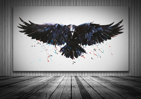 Flight of the Raven " Canvas Print Watercolour.Raven art,Raven print,Raven watercolour,Raven wall decor,Raven home decor,Raven artwork