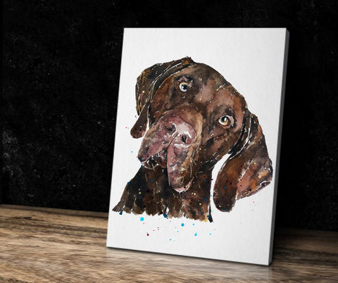 That German Shorthaired Pointer Look Canvas - GSP Print Watercolour Canvas print,German Shorthaired Pointer,GSP print, GSP Wall art