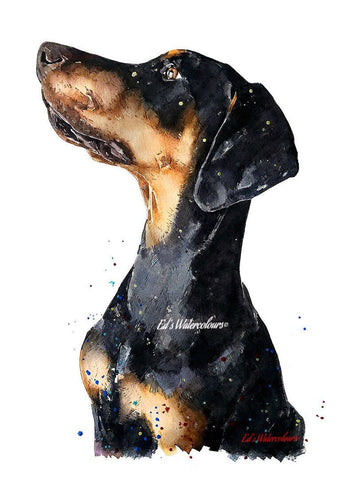 Doberman Regal " Print Watercolour.Doberman art,Doberman print,Doberman watercolour,Doberman wall art,Doberman decor.