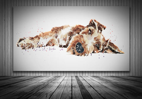 Irish Terrier Passed Out "Canvas Print Watercolour.Irish Terrier wall canvas,Irish Terrier wall art Decor print,Irish Terrier home decor