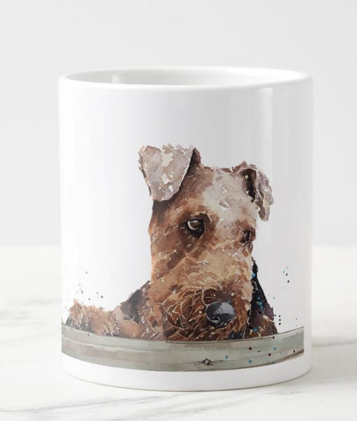Large Airedale Terrier 4 Ceramic Mug 15 oz- Airedale Terrier  Coffee Mug, Airedale Terrier  mug gift ,Airedale Terrier  Mug,Airedale Terrier