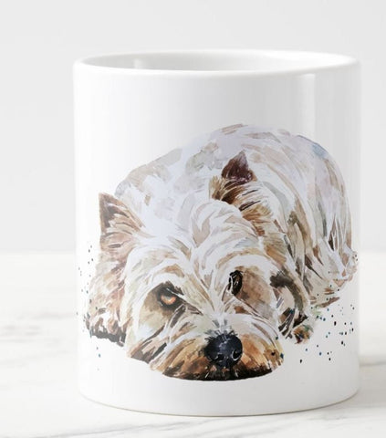 West Highland White Terrier Ceramic Mug 15 oz. Westie art, Westie ceramic mug, Westie Watercolor cup Westie Coffee Mug, Westie  mug gift