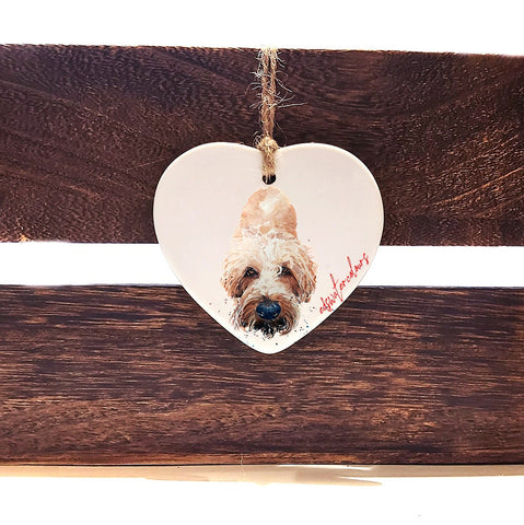Irish Terrier A Gentle Soul Ceramic Heart - Christmas ornament, Irish Terrier decoration, Airedale  ornament,Irish Terrier  ceramic heart